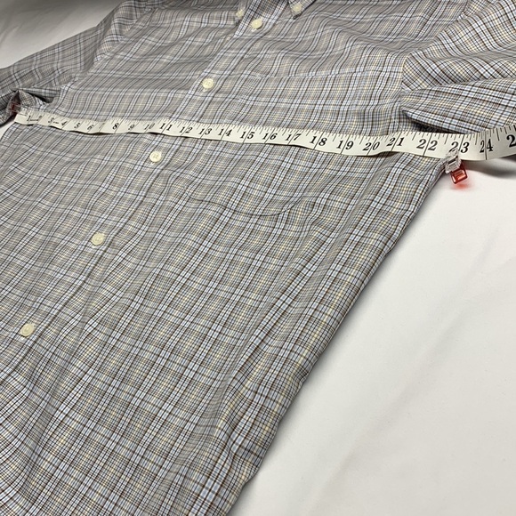 Eddie Bauer Long Sleeve Button Shirt Wrinkle Resistant Plaid Blue/Brown Medium - Picture 9 of 11